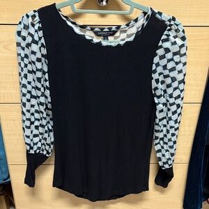 Liverpool Black Top with Geometric Sleeves